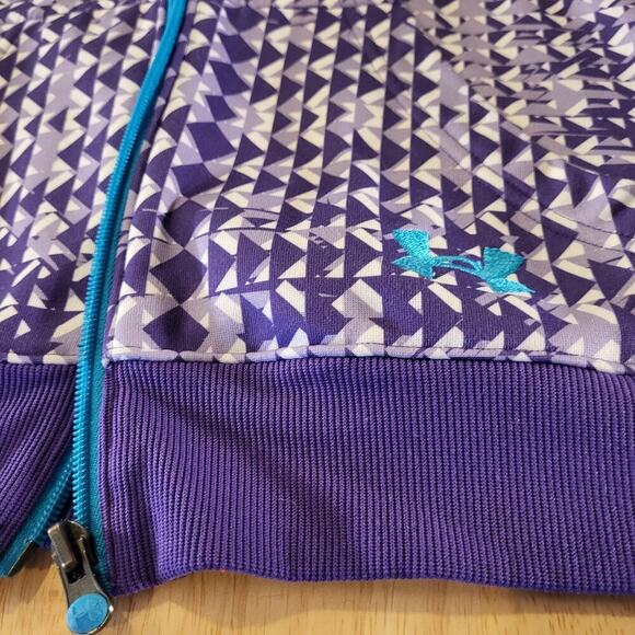 Under Armour Semi-fitted Purple Geometric Print Full Zip Hoodie Small - Picture 3 of 11